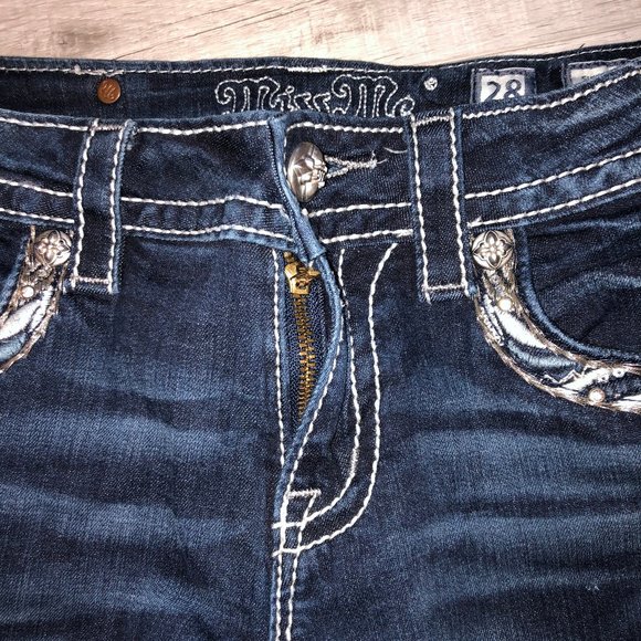 Miss Me Embellished Dark Wash Boot Cut Jeans - Picture 2 of 8